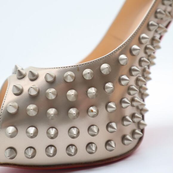 Christian Louboutin Vendome Peep Toe Spiked Platform Pumps Size 41 - Picture 11 of 11
